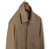 Abstract Pied Poule Shirt In And Brown Cotton Flannel