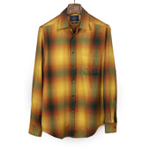 Harvest Shirt In Rust And Green Shadow Plaid Cotton Flannel