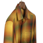Harvest Shirt In Rust And Green Shadow Plaid Cotton Flannel