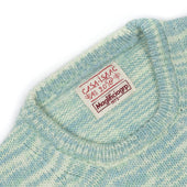 Crewneck Sweater In Green Mineral Dyed Merino Wool And Baby Alpaca