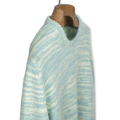 Crewneck Sweater In Green Mineral Dyed Merino Wool And Baby Alpaca