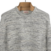 Crewneck Sweater In Opalis Grey Mineral Dyed Merino Wool And Baby Alpaca