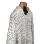 Crewneck Sweater In Opalis Grey Mineral Dyed Merino Wool And Baby Alpaca