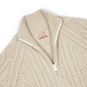 Cabled Zip Jacket In Rope Wool And Cashmere