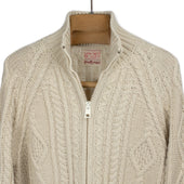 Cabled Zip Jacket In Rope Wool And Cashmere