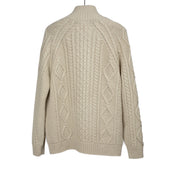 Cabled Zip Jacket In Rope Wool And Cashmere