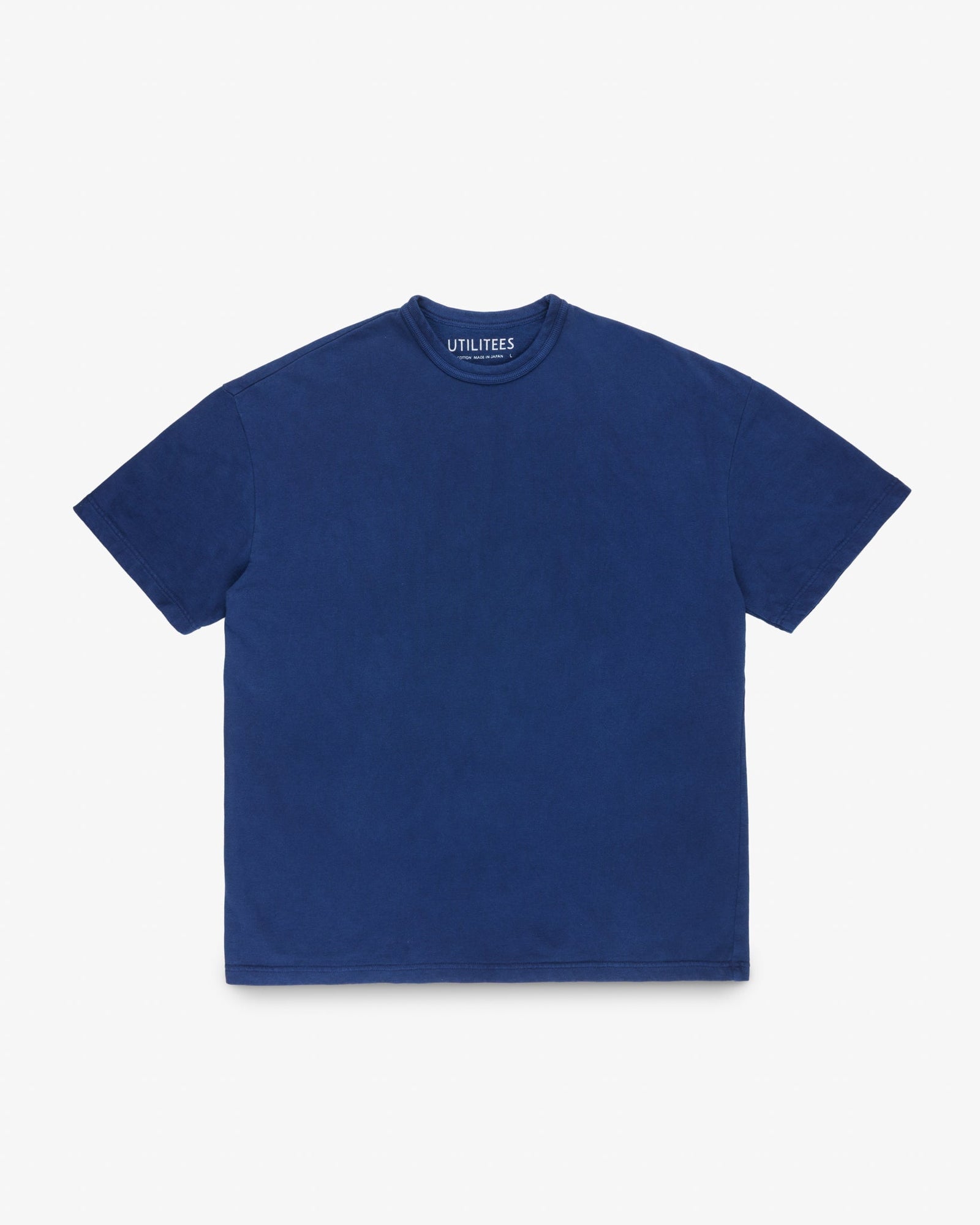 UTILITEES - 10oz Heavyweight Crew Neck T-Shirt - Pure Indigo