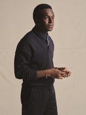 Navy Anatomica Wool V Neck Sweater