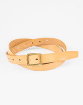 OGL Obbies Square Buckle Leather Belt - Natural