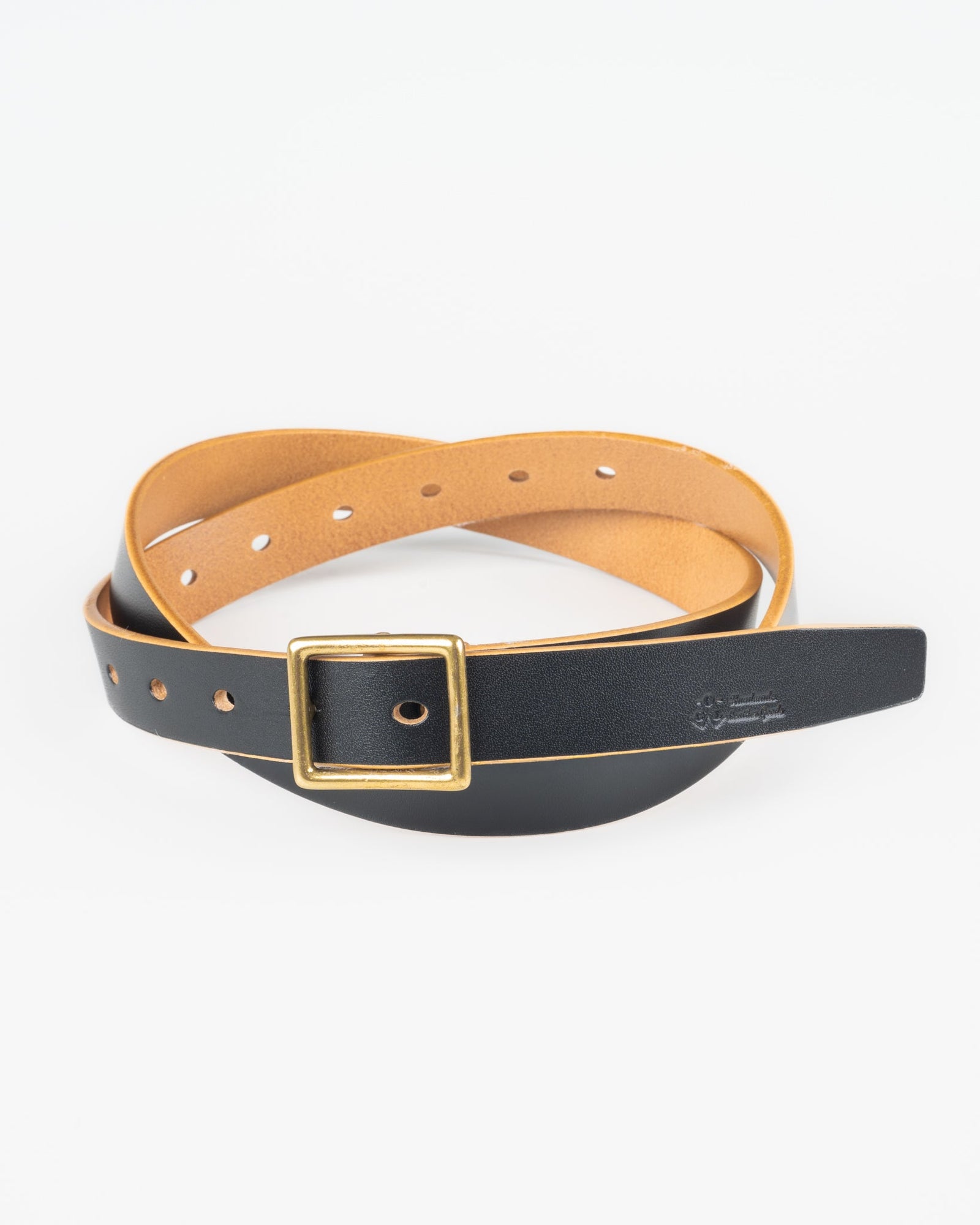 Ogl Obbies Square Buckle Leather Belt Hand Dyed
