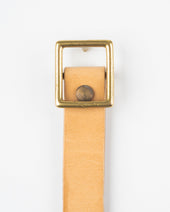 OGL Obbies Square Buckle Leather Belt - Natural