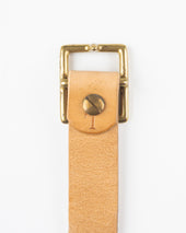 OGL Obbies Square Buckle Leather Belt - Natural