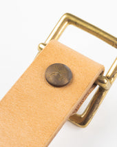 OGL Obbies Square Buckle Leather Belt - Natural