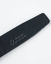 OGL Obbies Square Buckle Leather Belt - Full Dyed Black