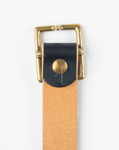 OGL Obbies Square Buckle Leather Belt - Hand Dyed Black