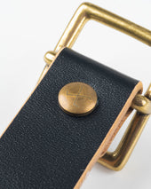 OGL Obbies Square Buckle Leather Belt - Hand Dyed Black