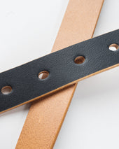 OGL Obbies Square Buckle Leather Belt - Hand Dyed Black