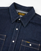 12oz Selvedge Denim Work Shirt With Snaps - Indigo