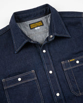 12oz Selvedge Denim Work Shirt With Snaps - Indigo