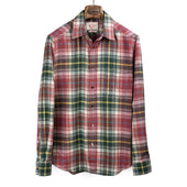 Alpi shirt in red, green, yellow and blue plaid cotton flannel