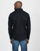 18oz Vintage Selvedge Denim CPO Shirt - Indigo Overdyed Black