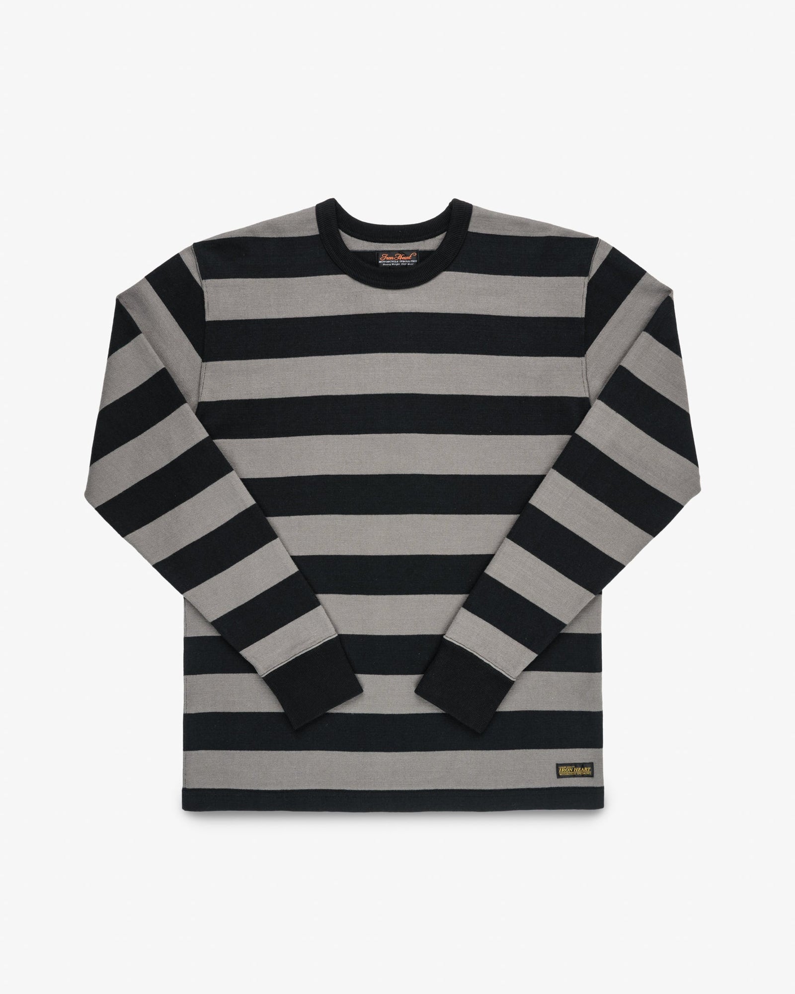 11oz Cotton Knit Long-Sleeved Sweater - Grey/Black