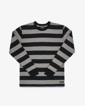 11oz Cotton Knit Long-Sleeved Sweater - Grey/Black