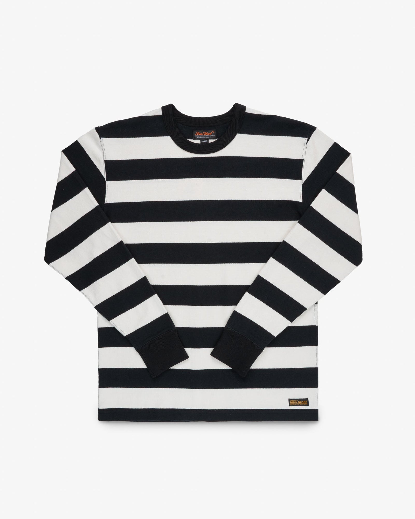 11oz Cotton Knit Long-Sleeved Sweater - Black/White