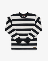 11oz Cotton Knit Long-Sleeved Sweater - Black/White