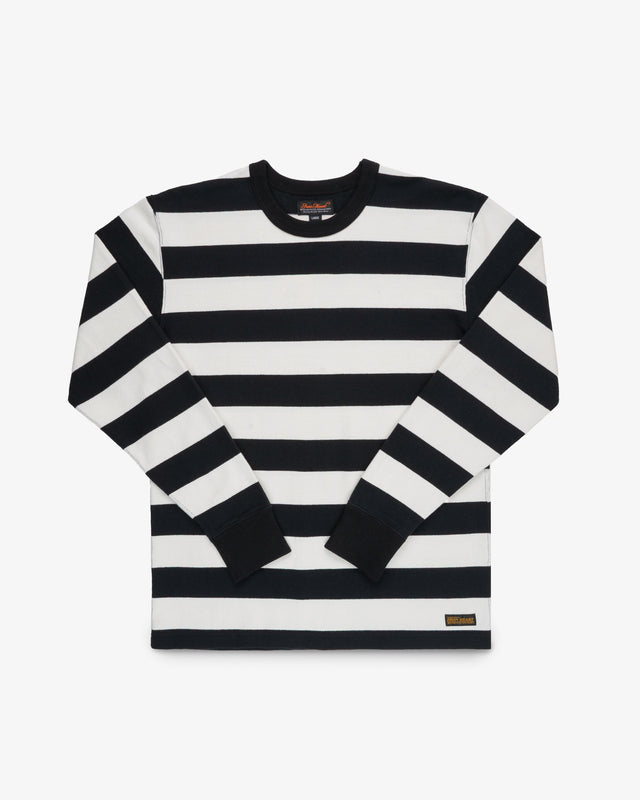 11oz Cotton Knit Long-Sleeved Sweater - Black/White