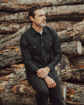 8oz Military Whipcord CPO Shirt - Black