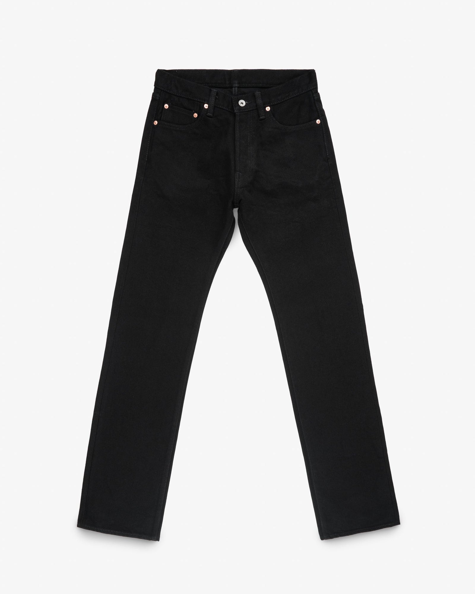 21oz Selvedge Denim Straight Cut Jeans - Superblack (Fades To Grey)