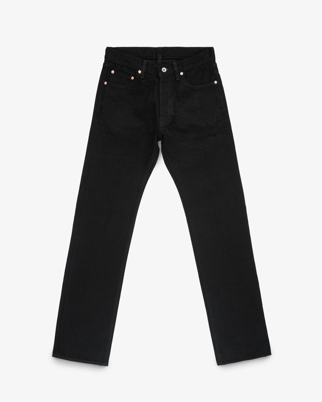 21oz Selvedge Denim Straight Cut Jeans - Superblack (Fades To Grey)