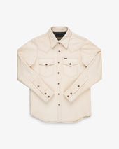 Iron Heart x Simmons Bilt Horsehide Western Shirt - The Pale Rider - Natural