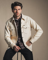 Iron Heart x Simmons Bilt Horsehide Western Shirt - The Pale Rider - Natural