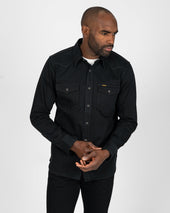 12oz Selvedge Denim Western Shirt "The Johnny Cash III" - Superblack