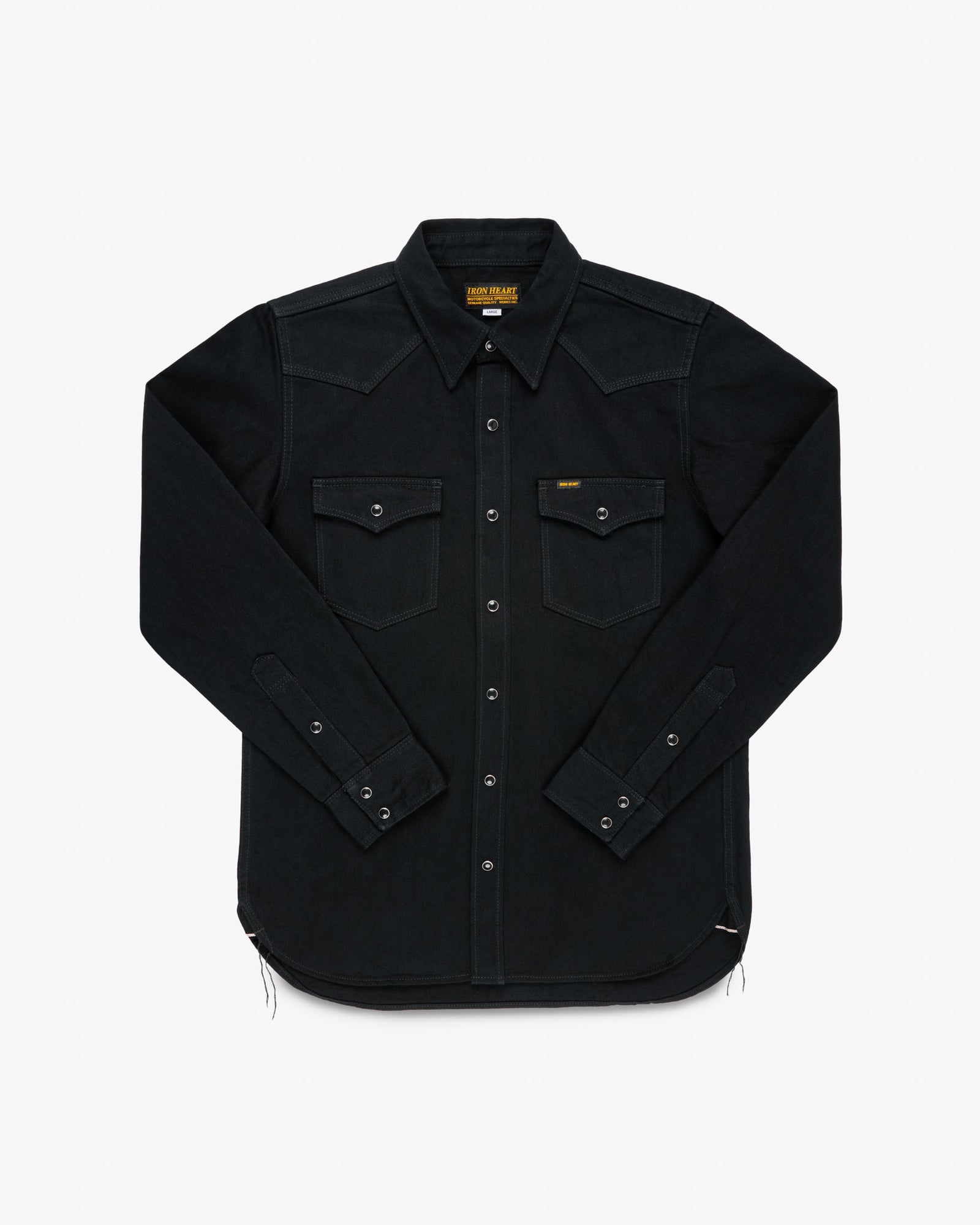 12oz Selvedge Denim Western Shirt "The Johnny Cash III" - Superblack
