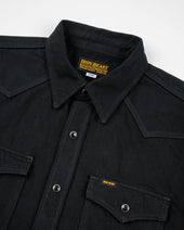 12oz Selvedge Denim Western Shirt "The Johnny Cash III" - Superblack