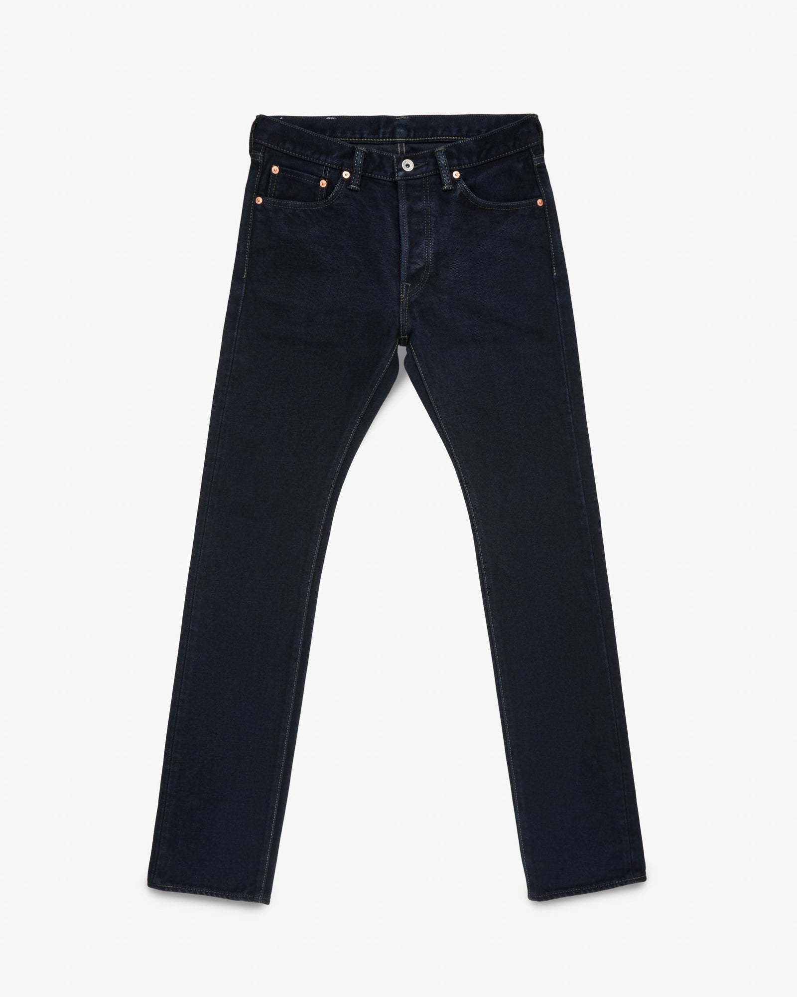 21oz Selvedge Denim Slim Cut Jeans - Indigo Overdyed Black
