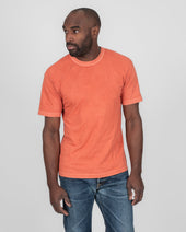 UTILITEES - 5.5oz Loopwheel Crew Neck T-Shirt - Hand Dyed Coral Pink