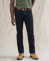 21oz Selvedge Denim Slim Cut Jeans - Indigo Overdyed Black