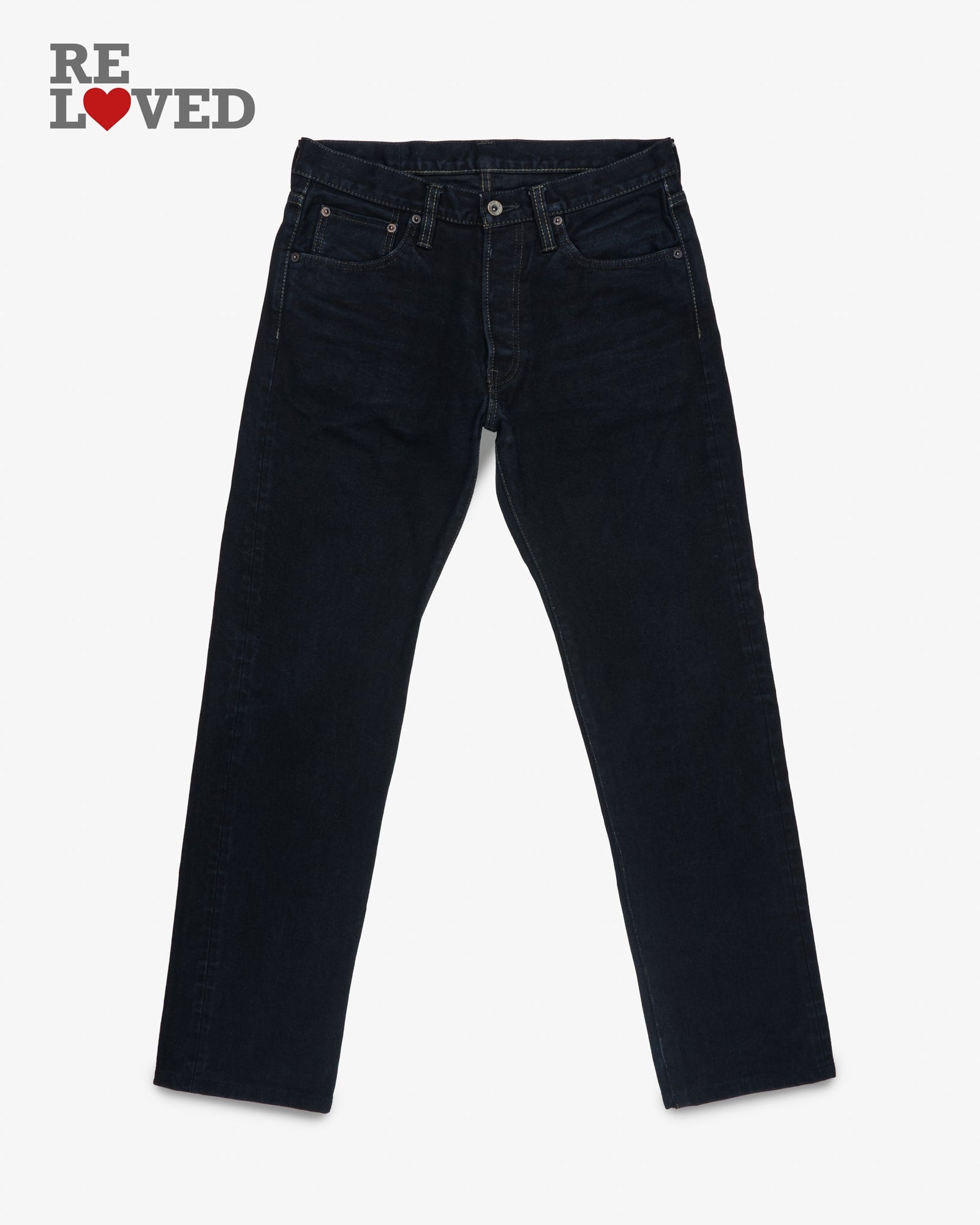 14oz Broken Twill Selvedge Denim Straight Cut Jeans Indigo Overdyed Tag 33 Hemmed To 32 0