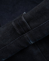 14oz Broken Twill Selvedge Denim Straight Cut Jeans - Indigo Overdyed Black (IH-634SBR-14od) Tag 33, Hemmed to 32.0"