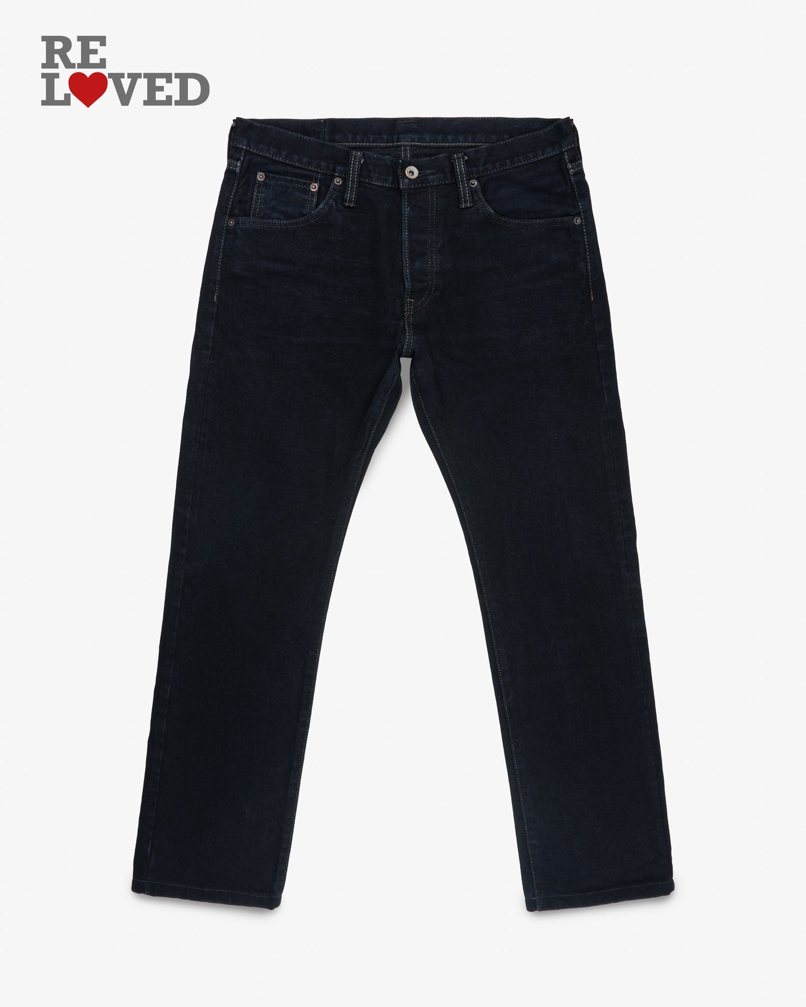 14oz Broken Twill Selvedge Denim Slim Tapered Cut Jeans Indigo Overdyed Tag 34 Hemmed To 29 5