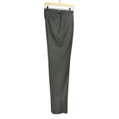 X Sartoria Carrara Side Tab Trousers In Fox Bros Dark Green Worsted Flannel