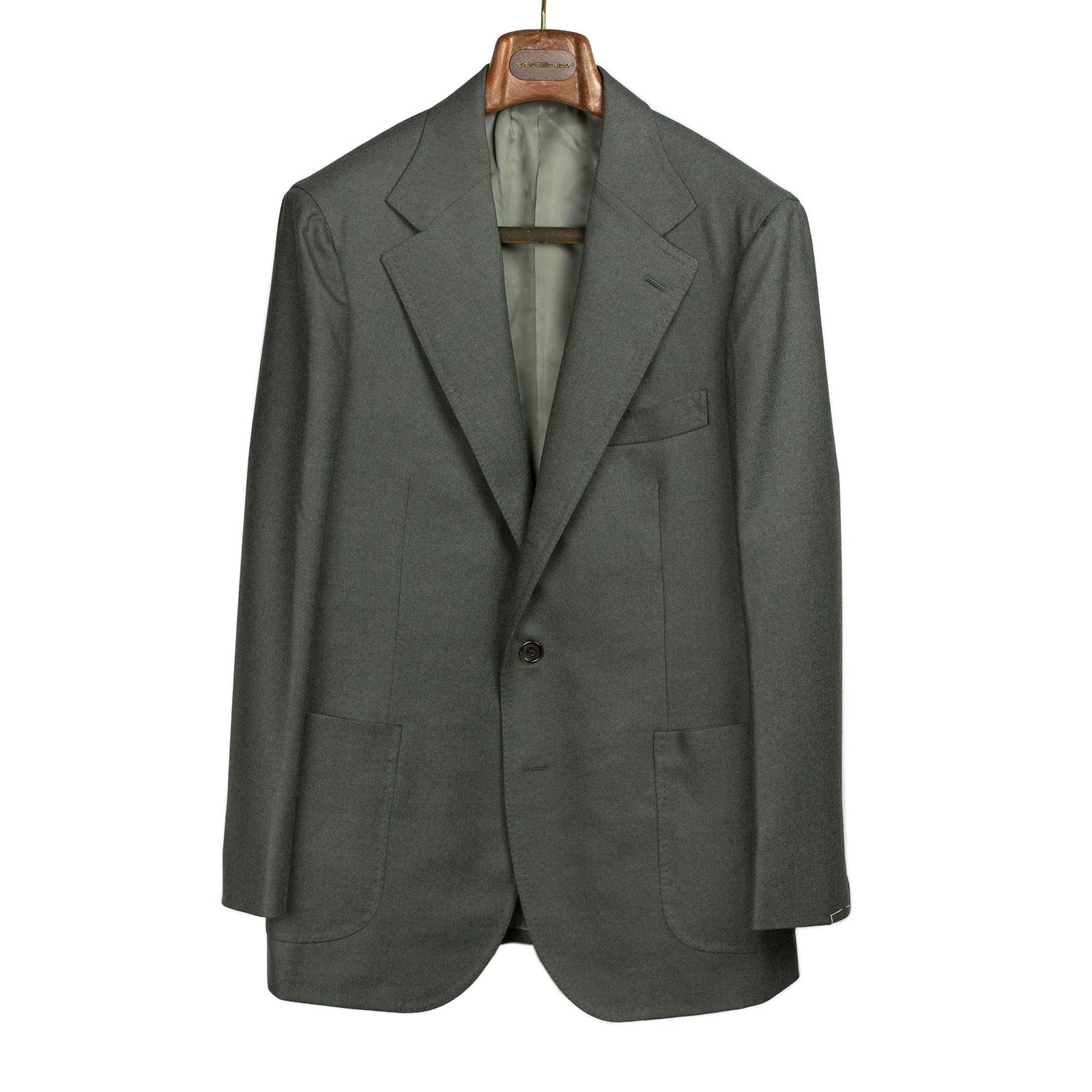 X Sartoria Carrara Jacket In Fox Bros Dark Green Worsted Flannel