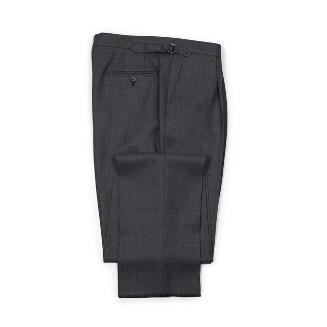 x Sartoria Carrara: side tab trousers in Drapers Five Stars/Superbio grey birdseye wool (separates)