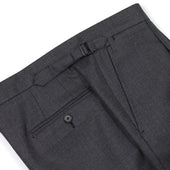 X Sartoria Carrara Side Tab Trousers In Drapers Five Stars Superbio Grey Birdseye Wool