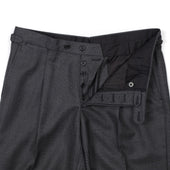 X Sartoria Carrara Side Tab Trousers In Drapers Five Stars Superbio Grey Birdseye Wool