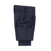 x Sartoria Carrara: side tab trousers in Drapers Five Stars/Superbio navy birdseye wool (separates)